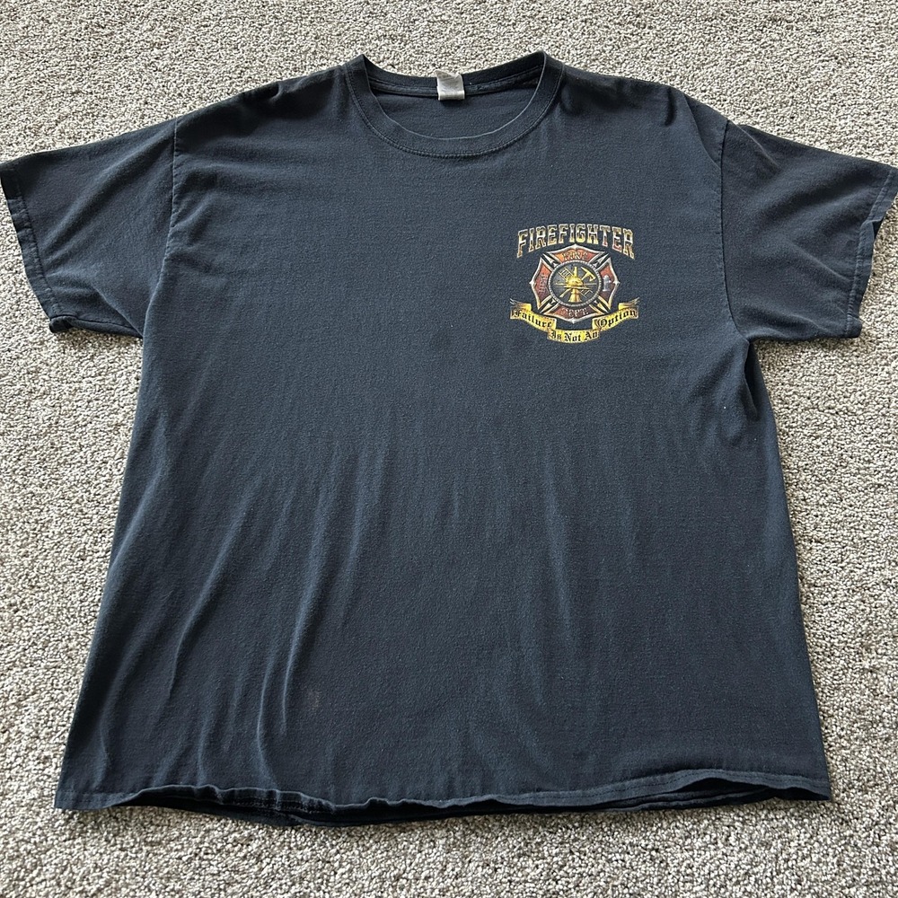 Gildan Firefighter Failure Is Not An Option Shirt Mens XL Black Tee T-Shirt